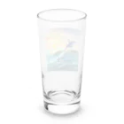 itacyoko(AIイラスト屋)の夕暮れで飛ぶイルカ Long Sized Water Glass :back