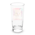 のぞかれ隊の写真で一言にゃん Long Sized Water Glass :back