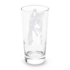 ケモ耳美少女キツネちゃん（AIart）の紺色の髪のキツネの女の子 Long Sized Water Glass :back