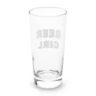 BEERのビールガール_黒字(透過) Long Sized Water Glass :back