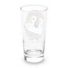 イラスト MONYAAT の履いてる？ 80DENIER タイツを履いたスズメ　大きめ Long Sized Water Glass :back