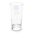 水色プリントの夢叶う青い薔薇 Long Sized Water Glass :back