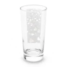 ハートと幾何学とお花のハート　黒0045 Long Sized Water Glass :back