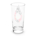 ファンシーTシャツ屋のクールなトライバル炎のタトゥーデザイン Long Sized Water Glass :back