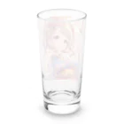 推しの美少女とアイドルのお祭りを楽しむ浴衣美少女 Long Sized Water Glass :back