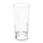 三味線が好きすぎて…の三味線とこぎん風デザイン（青） Long Sized Water Glass :back