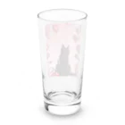 クロネコ屋のクロネコとハート Long Sized Water Glass :back