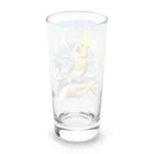 Paonのズーのオカメインコと山景色 Long Sized Water Glass :back