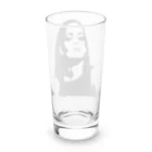 ファンシーTシャツ屋の長髪女性のモノクロデザイン Long Sized Water Glass :back