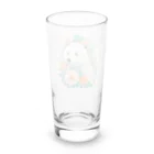 りんりんの可愛いシロクマちゃんショップ　かわいいよ！の花に囲まれている白くま Long Sized Water Glass :back