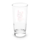 TomaTracksのピンクのパーカーをまとったクールな猫 Long Sized Water Glass :back