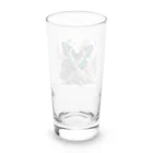 momonekokoの岩場の上で華やかに舞う蝶と咲き誇る花々 Long Sized Water Glass :back