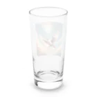 rokochanの明るい 天空で 自由に 飛ぶ 白い モズ Long Sized Water Glass :back