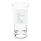 でゅの鮮やかなカラフルな帽子 Long Sized Water Glass :back