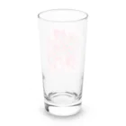 ペコりんショップのピンクフラワーバタフライ Long Sized Water Glass :back