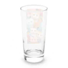 Grazing Wombatのかわいい猫ちゃんたちが3Dの紙細工のように立体的に描かれたアート Long Sized Water Glass :back