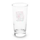 ピンクリボンの薔薇髑髏01 Long Sized Water Glass :back