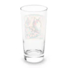 chaochao0701の浮世絵風　カラフル猫「Ukiyo-e-style Colorful Cat」「浮世绘风格的多彩猫」 Long Sized Water Glass :back