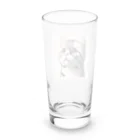 獣医学生の高橋さんの斜め上を見る猫 Long Sized Water Glass :back