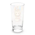 ganeshaの可愛いライオンとバースデーケーキ Long Sized Water Glass :back