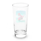 DINO-studioのジェットスキーを楽しむ赤ティラノ Long Sized Water Glass :back