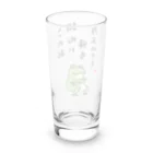 おもしろ書道Tシャツ専門店『てんくり』のこの私 初心に帰る カエルです。 Long Sized Water Glass :back