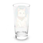 ゆまちゃんの開運雑貨屋さんの夜のミュシャ風招き猫 Long Sized Water Glass :back