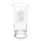 hiiro_catの魅惑の黒猫が、カラフルな背景と調和してかわいさを放つシーン Long Sized Water Glass :back