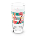 みけにっけ商店の柄物　ものさし赤 Long Sized Water Glass :back