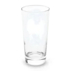 日本スピッツちぃ。の和柄スピッツ（麻の葉・ブルー） Long Sized Water Glass :back