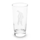 ヨープキャンが気になったの何かを見ている猫さん ブラック Long Sized Water Glass :back