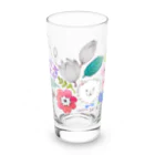 もくもくモクレンの日本スピッツデザインショップのスピッツとお花 Long Sized Water Glass :front