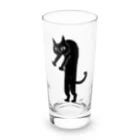 黒猫メディア / nya3（にゃにゃにゃ）の胴長の黒猫さん Long Sized Water Glass :front