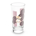 いろはにゃんこ堂の砂漠にいそうな猫さん(和柄/菊/あずき色) Long Sized Water Glass :front