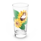 Kotetsu diary(SUZURI店)のシェルティ&ダックス×ひまわり Long Sized Water Glass :front