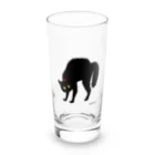 小鳥と映画館の赤い首輪のツンな黒猫ちゃん Long Sized Water Glass :front