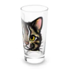 やまねこショップSUZURI支店の顔ばーんグラス Long Sized Water Glass :front