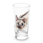 宇寅。の泥棒フェイスの子犬 Long Sized Water Glass :front