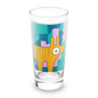 little pandaの「自分の事をシマウマと勘違いしているアルパカの肖像画」 Long Sized Water Glass :front