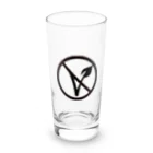 0.00%VEGAN SHOPのNO VEGAN （黒ロゴ） Long Sized Water Glass :front