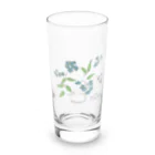 すいかねこの花ねこブルー Long Sized Water Glass :front