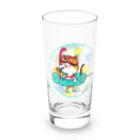 にゃんこ亭屋のみっけの夏休み(水玉vr.) Long Sized Water Glass :front