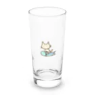 さくらもち市長のSUZURI商店の【ワンポイント】パンツねこ移動中 Long Sized Water Glass :front