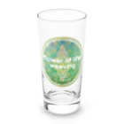 💖宇宙整体♪🌈♪こころからだチャンネル♪💖のFlower of  Life waving  🌈LOGO version Long Sized Water Glass :front