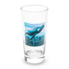 AI_ARTの空飛ぶクジラ Long Sized Water Glass :front