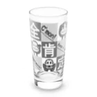 生物＝ケモノのヲ店の全肯定の三猿 タイプＢ(モノトーン) Long Sized Water Glass :front