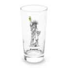 ビールとアート TM-3 Designの彫刻 × BEER（自由の女神）黒線画 ロンググラス前面