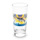 脂身通信Ｚの【背面プリント】大漁旗♪サケ♪220909 Long Sized Water Glass :front