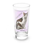 nekousagi*∩..∩のトラミ兄ちゃん自画像？ピンク【nekousagi*∩..∩ロゴ入り】 Long Sized Water Glass :front