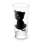 月見うどんの黒い猫さん Long Sized Water Glass :front